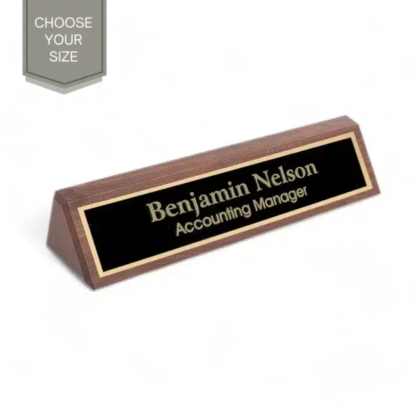Solid Walnut Desk Name Plate, Personalized Engraved
