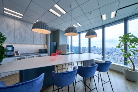 Meeting room with Tokyo skyline view