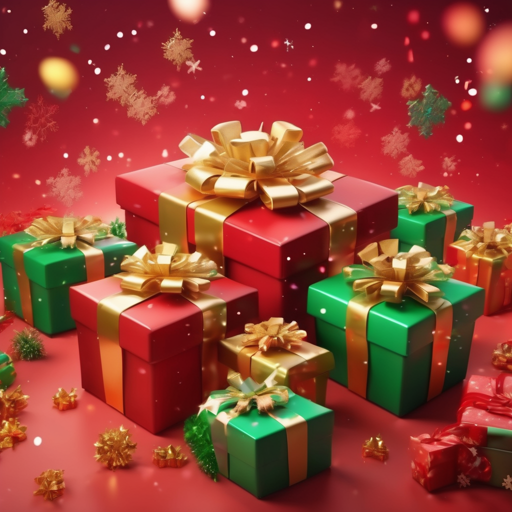 Festive holiday gift boxes