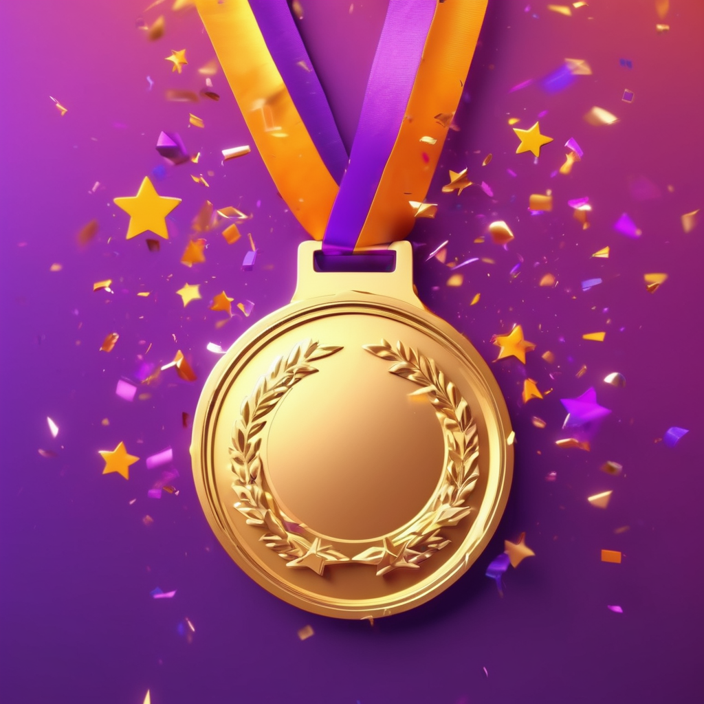 Medal and stars celebration